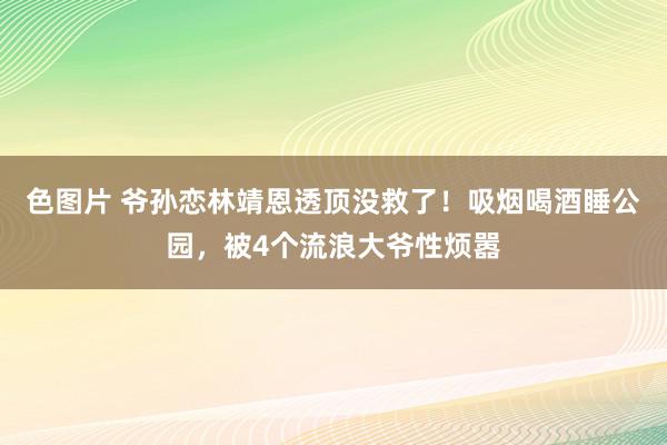 色图片 爷孙恋林靖恩透顶没救了！吸烟喝酒睡公园，被4个流浪大爷性烦嚣