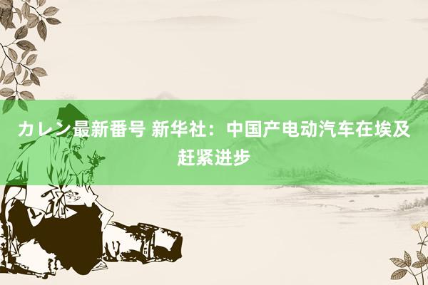 カレン最新番号 新华社：中国产电动汽车在埃及赶紧进步