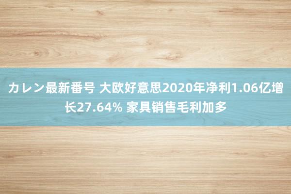 カレン最新番号 大欧好意思2020年净利1.06亿增长27.64% 家具销售毛利加多