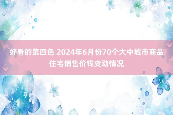 好看的第四色 2024年6月份70个大中城市商品住宅销售价钱变动情况